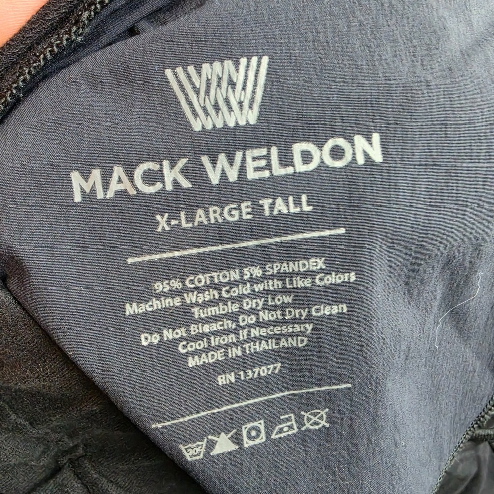 Mack Weldon Jogger Mens Size XLT Black Ace Sweatpants Tapered Zip Pockets Comfy - Picture 9 of 10